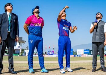 युएईले नेपाललाई दियो १६५ रनको लक्ष्य
