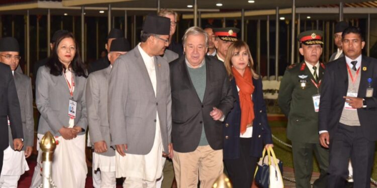 चारदिने भ्रमणका लागि नेपाल आइपुगे गुटेरेस